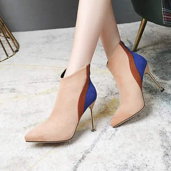 ASUMER veľkosť 34-40 móda jeseň zima botos zmiešané farby, elegantné členkové topánky ženy tenké vysoké podpätky, topánky na jeseň zimné topánky