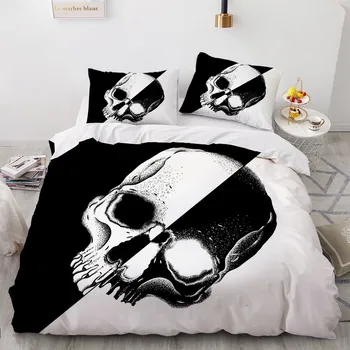 3D Lebky posteľná bielizeň Nastaviť Vlastný Dizajn Moderný Perinu Sady Black Posteľná Bielizeň Vankúše 200*230 cm Full Twin Kráľovná Dvojité Veľkosť