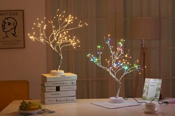 Horúce LED Nočné Svetlo Vianočný Stromček Medený Drôt Garland Lampa Pre Domáce Deti Spálňa Decor Rozprávkových Svetiel Svietidlá Dovolenku Osvetlenie