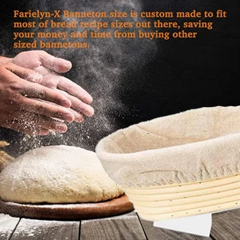 10 Palcový Oválne Chlieb Banneton Korektúry Kôš - Pečiva Cesto Misy Darčeky pre Pekárov Preukazujúce Koše pre Sourdough Lame Chlieb