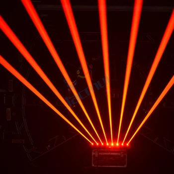 (2 ks/Lot) 2.4 W Laserový Lúč Pohybujúce Svetlo Červená 8*300mW Tuku Lúč Lasera Na Nočný Klub, Diskotéka Prípade Party Laser Osvetlením