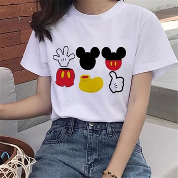 Disney Minnie Myši Tlač T-shirt Ženy Cartoon Topy Harajuku Kawaii Streetwear Lete Krátky Rukáv Tees Bežné Ženské Oblečenie