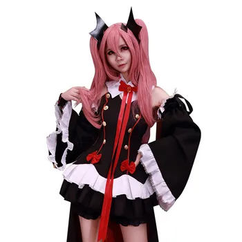 [Stock]Anime Seraph Konca Krulich Tepes Cosplay Kostýmy Lolita Šaty Upír Uniformy Kompletný Set S Parochňu Halloween Party Oblek