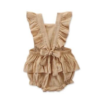 Detské Letné Oblečenie Novorodenca Dievča Šaty Bez Rukávov Prehrabať Kombinézu Backless Sunsuit Vrstvený Jumpsuit Celkovo Outfits01
