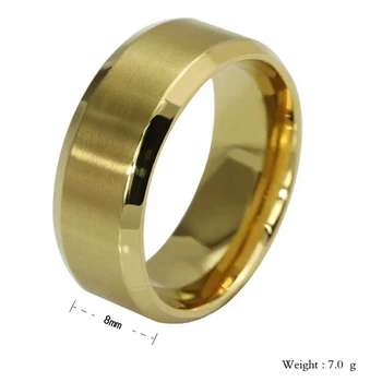 8 mm Classic Alah Prstene pre Ženy / Mužov Titánové Ocele Zlaté Alah Dizajn Unisex Krúžky Veľkosť 6~10