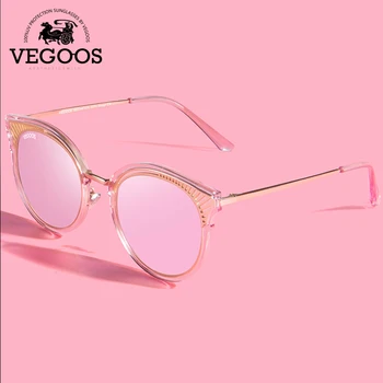VEGOOS Cat Eye slnečné Okuliare Ženy Móda Polarizované UV400 Ochrana, Luxusné Značky Zrkadlové Dámy Odtiene Malých Tvár #6128