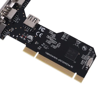 5 Port USB2.0 PCI Hub Radič Rozširujúca Karta 480Mbps Ploche Converter Ovládač