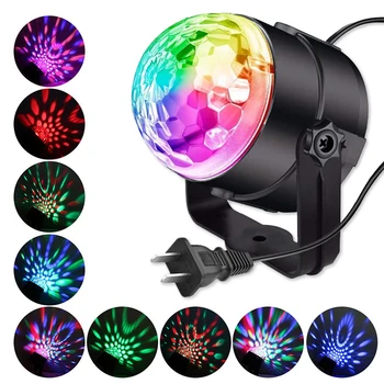 Aktivované zvukom Rotujúce Disco Ball Laserové Svetlo Lampa Projektora Strana RGB LED DJ Stage Svetlá Farebné Gule Noc