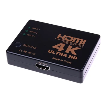 3 Port HDMI Prepínač 4K*2K Switcher Splitter Výber Box Ultra HD DVD HDTV Xbox, PS3, PS4
