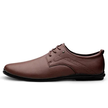 Muž Jesenné Topánky Originálne Kožené pánske Derby Obuv Brown Šaty Topánky Muž Formálne Business Oxfords Bytov Dizajnér