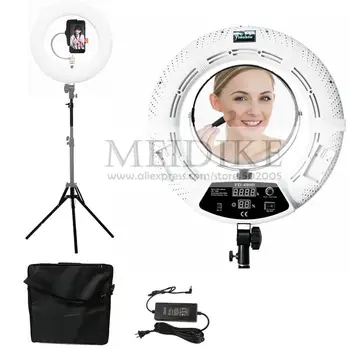 Yidoblo Teplej a Studenej Svetla FD-480II Pro Beauty Studio LED Krúžok lampa 480 LED Video Svetlo na Čítanie Osvetlenie make-up + stojan (2M)+ taška