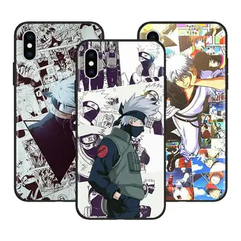 Anime Naruto Kakashi puzdro pre Apple iPhone 11 Pro Max XS X XR 7 8 6 6 Plus 5 5S SE 2020 Black Soft Mobilný Telefón Kryt Caso