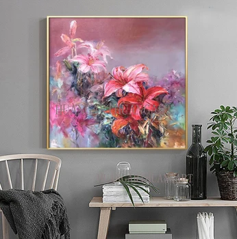 Ručne Maľované Abstraktné Flower Art Olejomaľba Na Plátno Na Stenu Umenie Frameless Obrázok Dekorácie Pre Live Miestnosti Domova Darček
