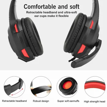 Stereo Gaming Headset Nastaviteľné Ergonomické ABS Univerzálna Redukcia Šumu Všesmerového LED Svetlá Pre Xbox Jeden