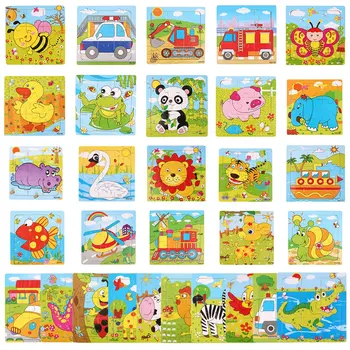 Nové Kreatívne Deti, Dieťa, Dieťa Farby Drevené Cartoon Zvierat Súčasného Puzzle a stolové Hry po celom Svete predaj