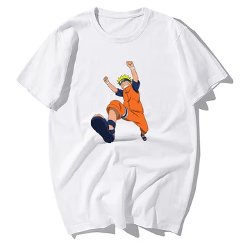 Vtipné Japonskom Anime Uzumaki Naruto Skok Print T Shirt Mužov Lete Harajuku Streetwear ShortSleeve Bavlna T-Shirt Hip Hop Topy Muž