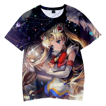 Sailor Moon Cospaly T Shirt Ženy 3d Tlač Tričko Kvalitné Harajuku Oblečenie Xxs Gotický Femme Streetwear kórejský Štýl Topy