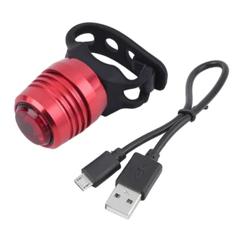 1 Sada USB Nabíjateľné 3-Režim Bicykel Bicykel Chvost Zadné Výstražné Červené Svetlo svetlo S USB Kábel