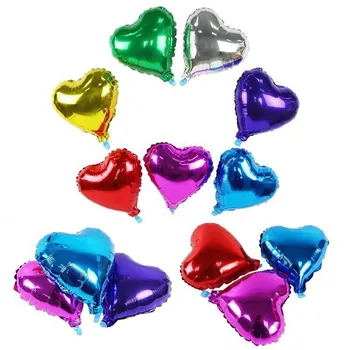 5 ks 10 palcový Srdce Hliníkové Nafukovacie Fóliové Balóniky Narodeninovej Party Dekorácie Deti Hélium Balóniky Svadobné Dekorácie Dodávky