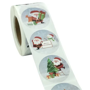 500pcs/roll Vianočné Samolepky Ručné 3.8 cm Kruhové Samolepky DIY Balenie Tesnenie Štítky Strany Samolepiace Darčeky Značky