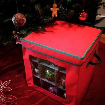 Vianočné Ozdoby Skladovacie Kontajnery s Vekom,Transparentný Dizajn,Vianočné Ozdoby Úložný Box Nepremokavé &Slza-Dôkaz
