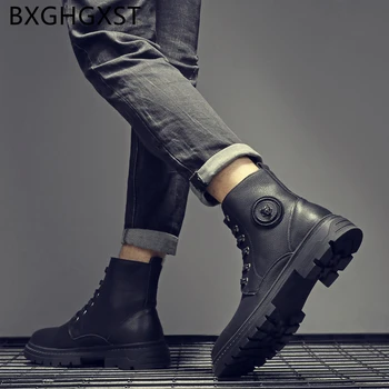 čierne kožené topánky mužov topánky 2020 módne členkové topánky mužov vysokej kvality značky návrhár obuvi pánske topánky bežné luxusné topánky buty