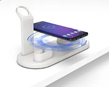3 in1 Otočná Bezdrôtovú Nabíjačku Smartphone Držiak na Stojan pre iPhone Samsung Smart Hodinky: viacúčelové Hodinky Nabíjačku Instock