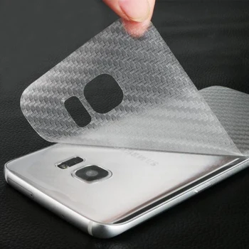3D karbónová Clear Screen Protector Film Ochranná Nálepka pre Samsung Galaxy S6 S7 okraji Plus Zadný Sklenený Panel Úplné Pokrytie