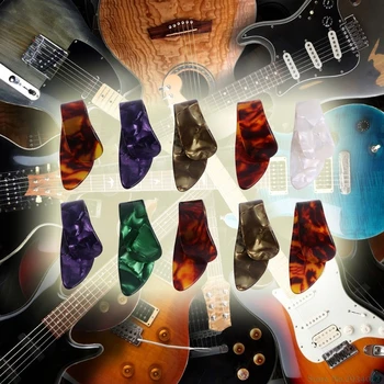 Nové 10Pcs/set Celuloid Gitara Palec Zdvihne Prst Plectrum Kapela Mix Farieb Liparite Kvapka Loď