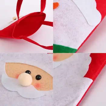 Veselé Vianočné Darčekové Tašky Roztomilý Snehuliak Santa Claus Candy Tote Tašky Šťastný Nový Rok 2019 Vianočné Cukrovinky Tašky