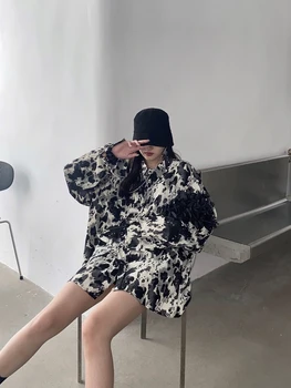 Nadrozmerné Alternatívne Tričko pre Ženu, Čierne a Biele Tričko dámske Dlhé Rukávy 2020 Jeseň Harajuku Vintage Žena Oblečenie