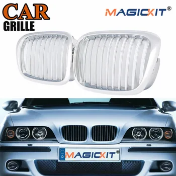 MagicKit 2x Pre 1999-2003 BMW E39 5-Series M5 528 535 Predné Obličiek Grily Chrome Mriežky