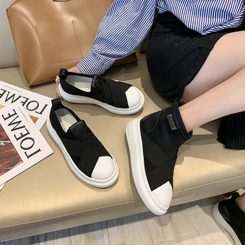 Strečové tkaniny topánky ženy iny príliv 2020 v lete a na jeseň nové hrubé-soled kórejská verzia wild čistý celebrity jednej topánky