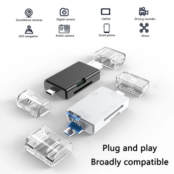 SD Card Reader USB OTG 2.0 Micro USB Typu C Čítačka SD Pamäťových Kariet pre Huawei Micro SD TF USB Typ-C OTG Cardreader