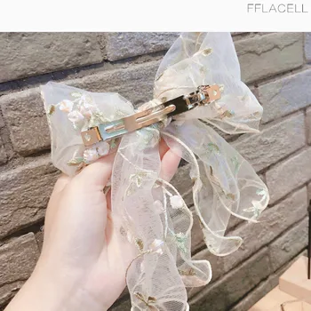 FFLACELL 2020 NOVÉ kórejská Verzia Ručne vyšívané Čipky Kvetinových Lúk Vlasy Lano Jar Klip Cope, Dekorácie