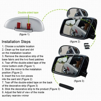 1Pc Univerzálny Auto Blind Spot Zrkadlo Nastaviteľné Auto Auto Pomocné Spätné Zrkadlo Auta Bezpečnosti Parkovanie Cúvaní Pomocné Zrkadlo