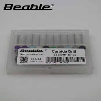 Beable nástroje PCB nástroje na vŕtanie 2.1-3.0 mm 10pcs Malé karbidu vrtákov 3.175 MM stopkou vrták plastové rezné nástroje