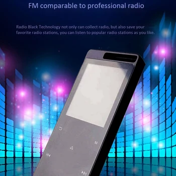 1.8 Palce MP3 Prehrávač s Bluetooth Reproduktor Vstavaný 8G Stlačte tlačidlo Displeja HiFi Prenosné Walkman s Rádio/FM/Video/Záznam