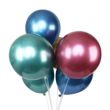 50Pcs Kovové Farebné Chrome Balóny s 100Pc Dot Lepidlo 12 Palcový Pastel Narodeninovej oslavy Svadby Balón Dekor-orted