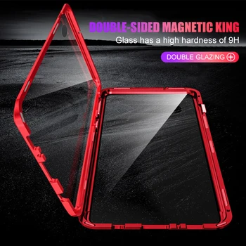Magnetické dvojité Sklo puzdro Pre Samsung poznámku 10 pro 360 ochranný Kryt na samsung galaxy s rezacím zariadením s10 plus s10+ s10E funda coque