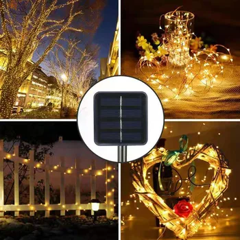 5/10/20M LED Solárne String Rozprávkových Svetiel Vonkajšie Sviatok Vianočný Večierok Garland Solárne Záhradné Lampy, Nepremokavé Svetlá