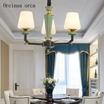 Americký odrazové svetlo luxusné LED luster obývacia izba reštaurácia spálňa moderný minimalistický zelená keramické prívesok na čítanie