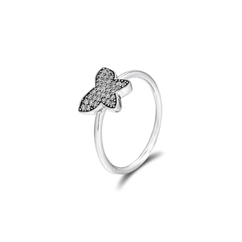 Motýľ Krúžky s čírymi Zirkónmi 925 Sterling Silver Šperky Doprava Zadarmo