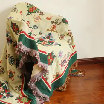 Japonský Štýl Gauč Deka Geometrické Koberec Pre Obývacej Izby, Spálne, Koberec, prehoz cez posteľ Protiprachový Kryt obrus koberec Gobelín