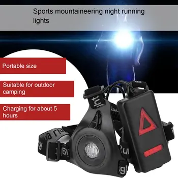Nepremokavé Vonkajšie Športové svietenie LED Nočné Beží Baterka Výstražné Svetlá USB Nabíjanie Hrudníka Lampa Chôdza, Jogging Noc