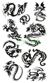 Nepremokavé Dočasné Tetovanie Nálepky draci Čína totem tatto nálepky flash tetovanie falošné tetovanie pre mužov, ženy