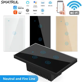 SMATRUL DS102 Tuya Dotyk WiFi vypínač 1/2/3/4 Gang Inteligentný Život Hlas Časovač Pre Smart Home
