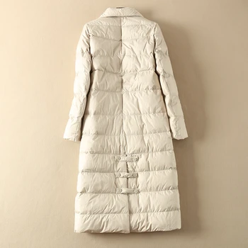 Dlhý Zimný Kabát Ženy Dole Kabát kórejský Biele Kačacie Nadol Bunda Ženy s Kapucňou Puffer Bunda Teplá Vetrovka Casaco YY1519