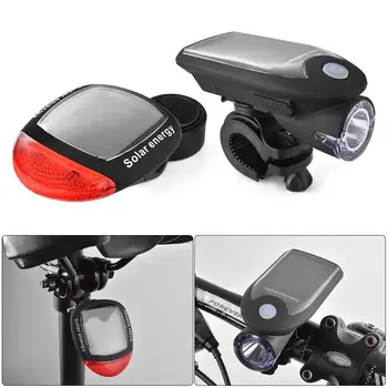 USB Bicykli Svetlá Slnečnej Energie Nabíjateľná Blikajúce Predné Hlavu Baterka Cyklistické Požičovňa LED Červené Zadné Ostrohové Varovanie Lampa Lightin