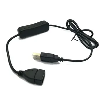 USB Samec Samica Predlžovací Kábel S vypínačom 1M Napájací Linka 4-core 28AWG Čistej Medi Drôt Podporu U disku, prenos dát